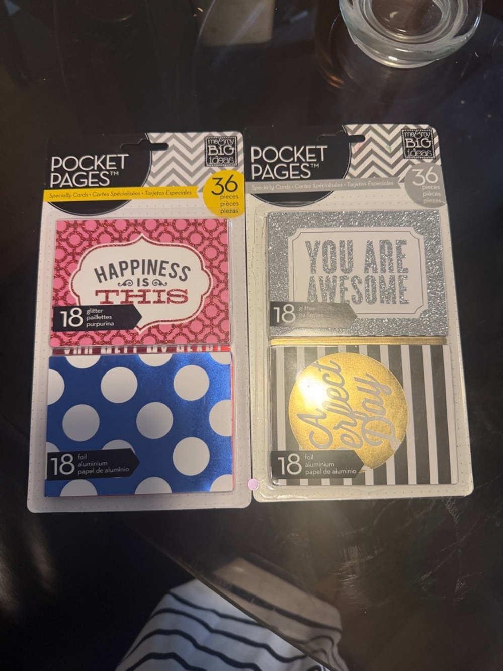 Me & My Big Ideas Pocket Pages Card Set - Pink, Blue, Silver, Gold